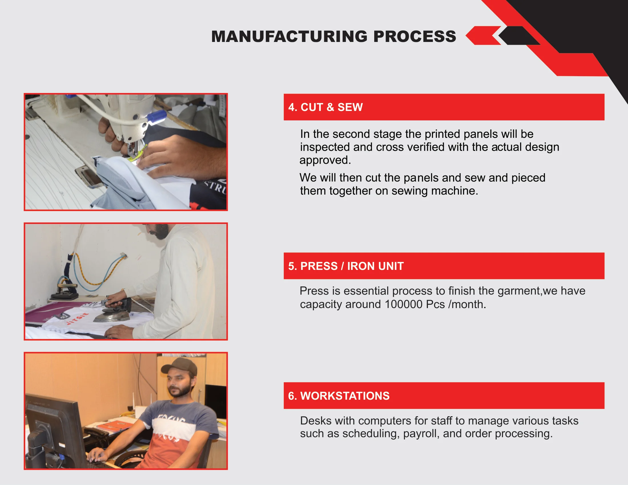 Profile Page 7 Cut & Sew Workstations